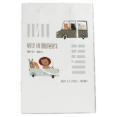 かわいい動物ズインザカーシティロード子供の誕生日 ミディアムペーパーバッグ (正面)