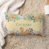 かわいい動物ゼブラキリン象モンキーネーム ランバークッション (ブランケット)