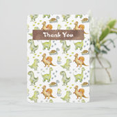 かわいい動物ディナサールかわいいベビーシャワー サンキューカード (スタンド正面)