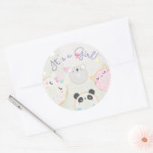 かわいい動物ドーナツ女の子シール ラウンドシール (封筒)