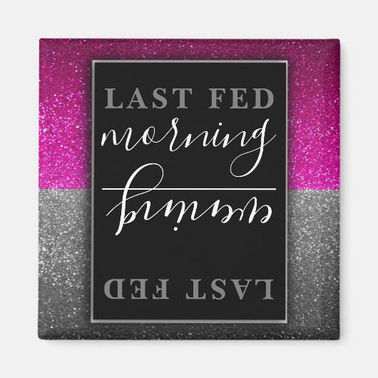 かわいい動物ネコ犬グリッターペットフードのリマインダー マグネット (正面)