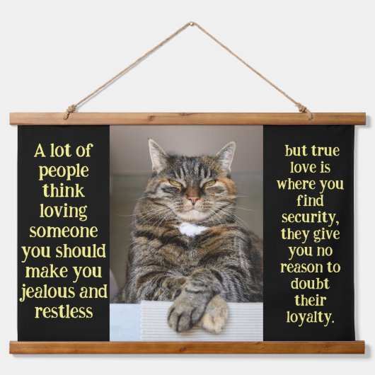 かわいい動物ネコ猫あなたを見る 吊り下げ型タペストリー (正面)