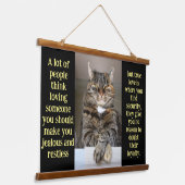 かわいい動物ネコ猫あなたを見る 吊り下げ型タペストリー (傾斜あり)