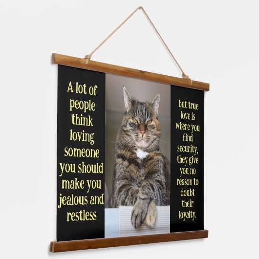 かわいい動物ネコ猫あなたを見る 吊り下げ型タペストリー (傾斜あり)