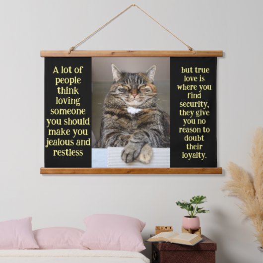 かわいい動物ネコ猫あなたを見る 吊り下げ型タペストリー (寝室)