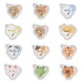 かわいい動物バドミントン シール (正面)