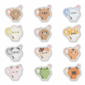 かわいい動物バドミントン シール (正面)