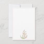 かわいい動物バニーピンクの赤ちゃんシャワーありがとう サンキューカード (裏面)