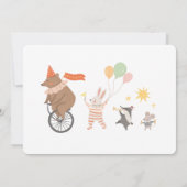 かわいい動物バンドファースト誕生日 招待状 (裏面)