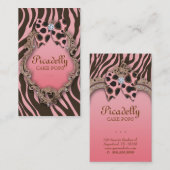 かわいい動物パターン名刺のキリンのシマウマ 名刺 (正面/裏面)