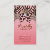 かわいい動物パターン名刺のキリンのシマウマ 名刺 (裏面)