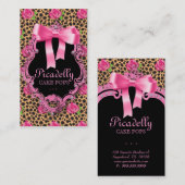 かわいい動物パターン名刺のヒョウは上がりました 名刺 (正面/裏面)