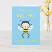 かわいい動物パンありがとう先生感謝 カード (黄色い花)