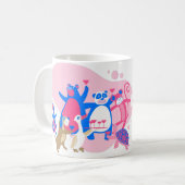 かわいい動物パーティー自撮おもしろい影 コーヒーマグカップ (正面左)