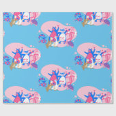 かわいい動物パーティー自撮おもしろい影 ラッピングペーパー (フラット)