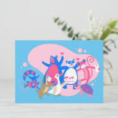 かわいい動物パーティー自撮おもしろい影 招待状 (スタンド正面)