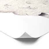 かわいい動物ピンクの緑の歓迎サイン ポスター (角)