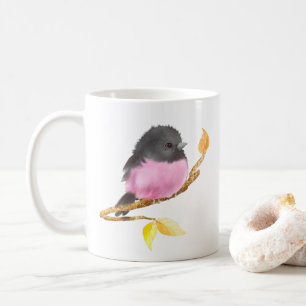 かわいい動物ピンクロビンバードマグ コーヒーマグカップ