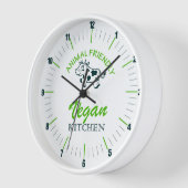 かわいい動物フレンドリービーガンキッチンカウウォール 壁時計 (傾斜)