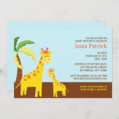 かわいい動物ベビーシャワーフラット招待状 招待状 (正面/裏面)