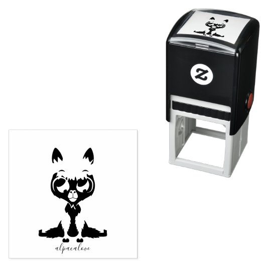 かわいい動物ベビーラマ セルフインキングスタンプ (インサイチュ)