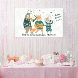 かわいい動物ベンド誕生日 横断幕