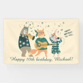 かわいい動物ベンド誕生日 横断幕 (横)