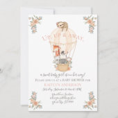 かわいい動物ホットエアバルーンギラフスロスゼブラ 招待状 (正面)