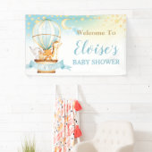 かわいい動物ホットエアバルーン赤ちゃんシャワーへようこそ 横断幕 (インサイチュ)