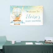 かわいい動物ホットエアバルーン赤ちゃんシャワーへようこそ 横断幕 (トレードショー)