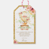 かわいい動物ホットエアバルーン赤ちゃんシャワー誕生日 ギフトタグ (正面)