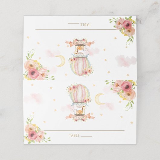 かわいい動物ホットエアバルーン赤ちゃんシャワー誕生日 プレイスカード (外部開封)