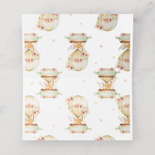 かわいい動物ホットエアバルーン赤ちゃんシャワー誕生日 プレイスカード (内部開封)