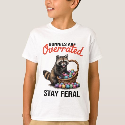 かわいい動物ミームのウサギは過大評価されてる 野生のままがいい Tシャツ (正面)