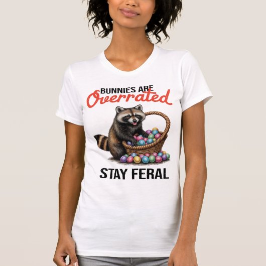 かわいい動物ミームのウサギは過大評価されてる 野生のままがいい Tシャツ (正面)