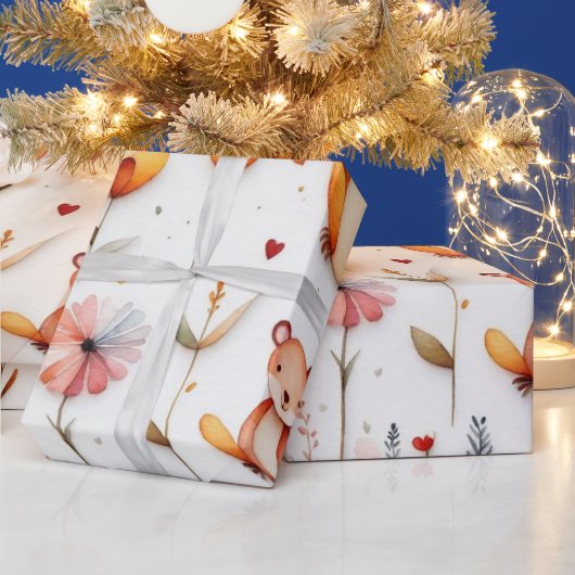 かわいい動物ラッピング紙 ラッピングペーパー (クリスマス)