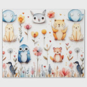 かわいい動物ラッピング紙 ラッピングペーパー (フラット)