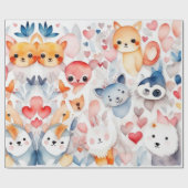かわいい動物ラッピング紙 ラッピングペーパー (フラット)
