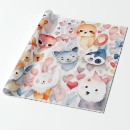 かわいい動物ラッピング紙 ラッピングペーパー