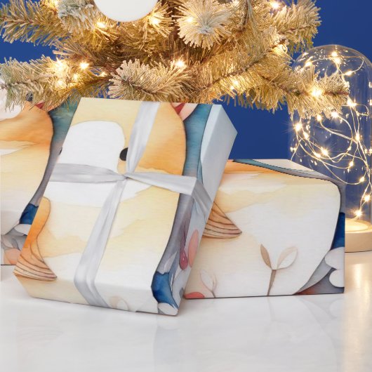 かわいい動物ラッピング紙 ラッピングペーパー (クリスマス)