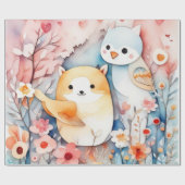 かわいい動物ラッピング紙 ラッピングペーパー (フラット)