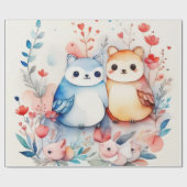 かわいい動物ラッピング紙 ラッピングペーパー (フラット)