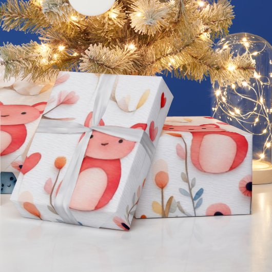 かわいい動物ラッピング紙 ラッピングペーパー (クリスマス)