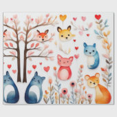 かわいい動物ラッピング紙 ラッピングペーパー (フラット)