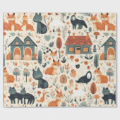 かわいい動物ラッピング紙 ラッピングペーパー (フラット)