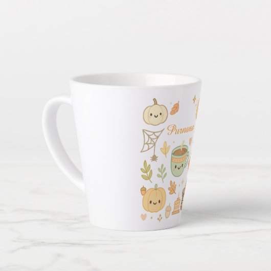 かわいい動物ラテマグカップ – 名前をカスタムするかわいいコーヒー カフェラテマグ (左アングル)