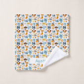 かわいい動物名前をカスタムするキッズ バスタオルセット (ウォッシュタオル)