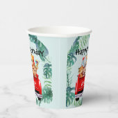 かわいい動物園のジャングルトラック少年たち誕生日パーティー 紙コップ (右)