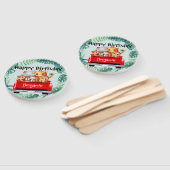 かわいい動物園のジャングルファームトラックボーイバースデーパーティー ハンドファン (組立なし)