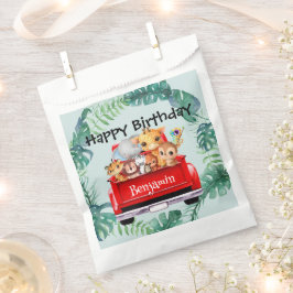 かわいい動物園のジャングルファームトラックボーイバースデーパーティー フェイバーバッグ